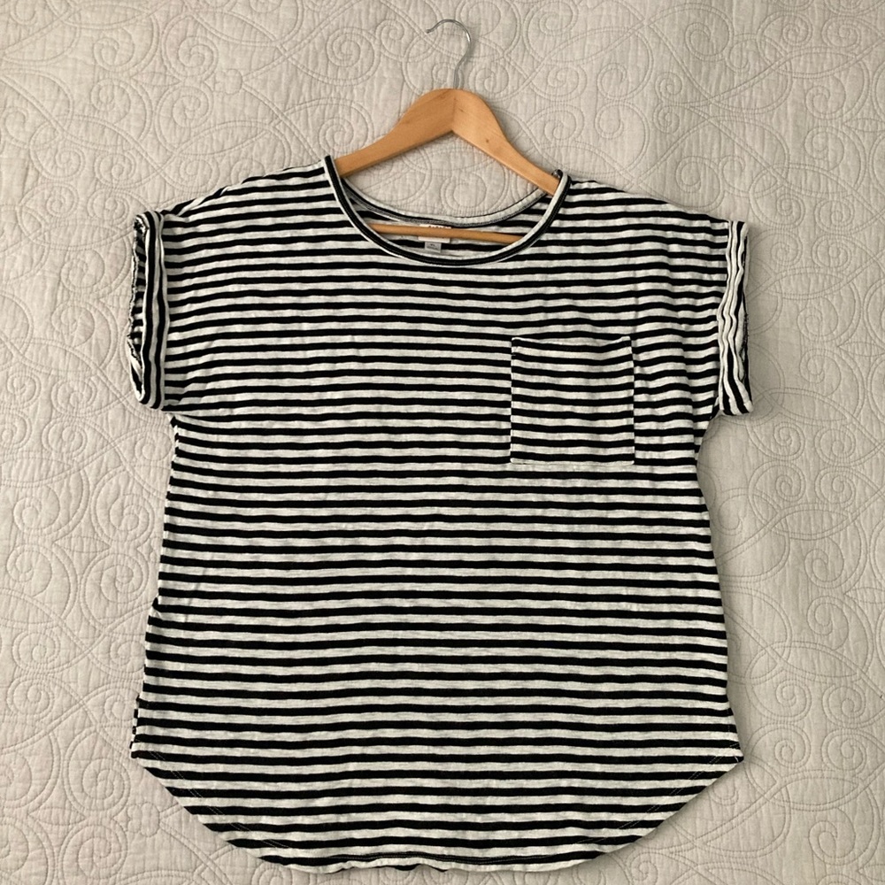 A New Day black and white striped pocket tee